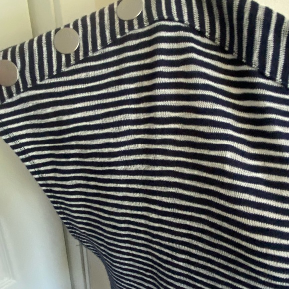 Jones New York Cotton Blend Boatneck Sleeveless Nautical Coastal Knit Top-Sz-L - Picture 7 of 16